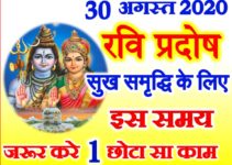 30 August 2020 Ravi Pradosh Vrat भाद्रपद रवि प्रदोष पूजा विधि उपाय