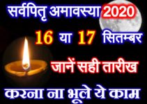 सर्वपितृ अमावस्या 2020 Ashwin Pitra Paksh Amavasya Date Time 2020 