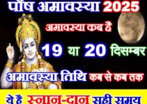पौष अमावस्या कितनी तारीख को है 2025 Paush Amavasya 2025 Date