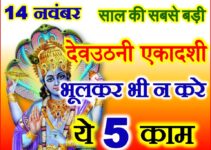 देवउठनी एकादशी के दिन ना करे ये 5 काम Dev Uthani Ekadashi Niyam
