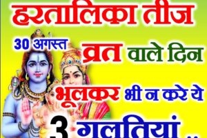 हरतालिका तीज व्रत वाले दिन भूलकर भी न करे ये 3 गलतियां Hartalika Teej Niyam